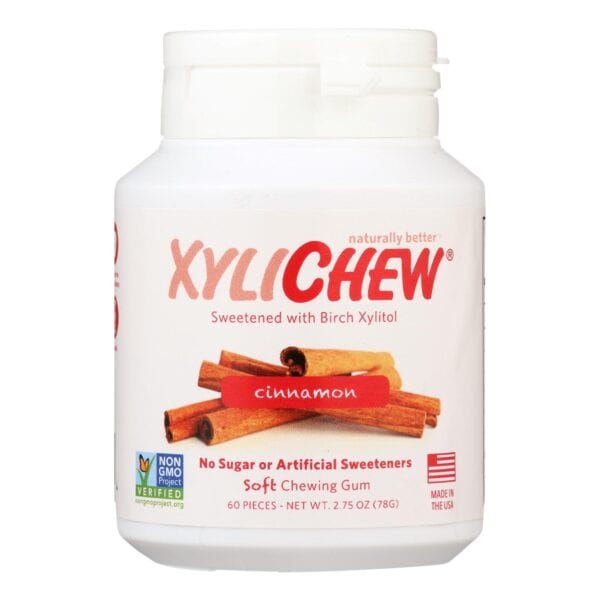 Xylichew Gum - Cinnamon - Jar - 60 Pieces - 1 Case - Image 3