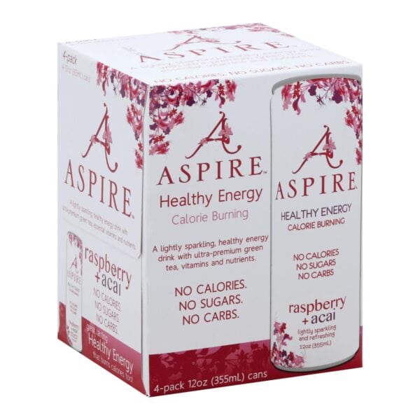 Aspire Healthy Energy - Sparkling Raspberry Acai - Case of 6 - 4/12 OZ - Image 2