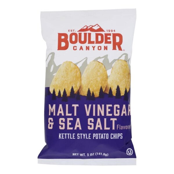 Boulder Canyon - Kettle Chips - Malt Vinegar and Sea Salt - Case of 12 - 5 oz. - Image 2