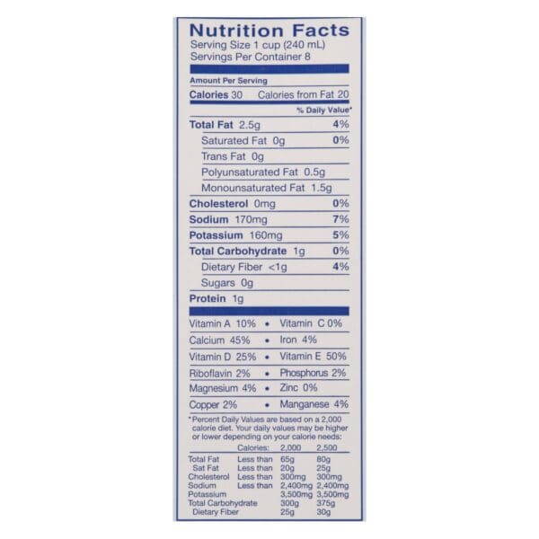 Almond Breeze - Almond Milk - Unsweetened Original - Case of 8 - 64 fl oz.