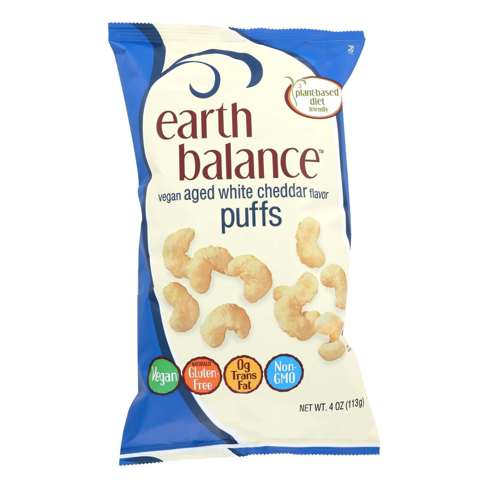 Earth Balance Vegan Puffs - Aged White Cheddar - Case of 12 - 4 oz. - Image 2