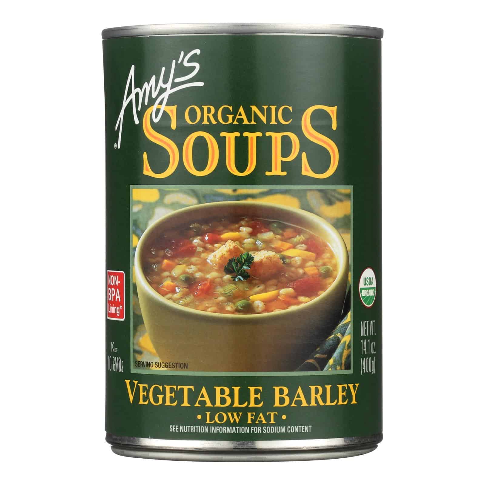 Amy's - Organic Low Fat Vegetable Barley Soup - Case of 12 - 14.1 oz - Image 3
