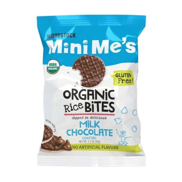 Woodstock Organic Milk Chocolate Rice Bites - Case of 8 - 2.1 OZ