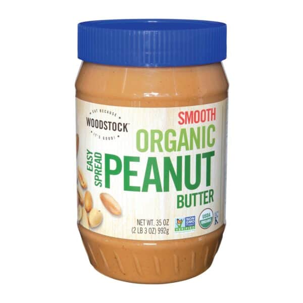 Woodstock Organic Smooth Easy Spread Peanut Butter - Case of 12 - 35 OZ - Image 2