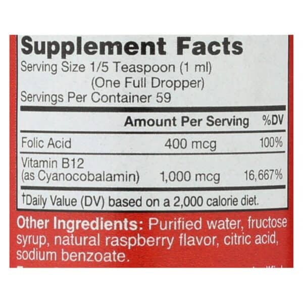 Bricker Labs - Blast B12 Vitamin B12 and Folic Acid - 2 fl oz - Image 2