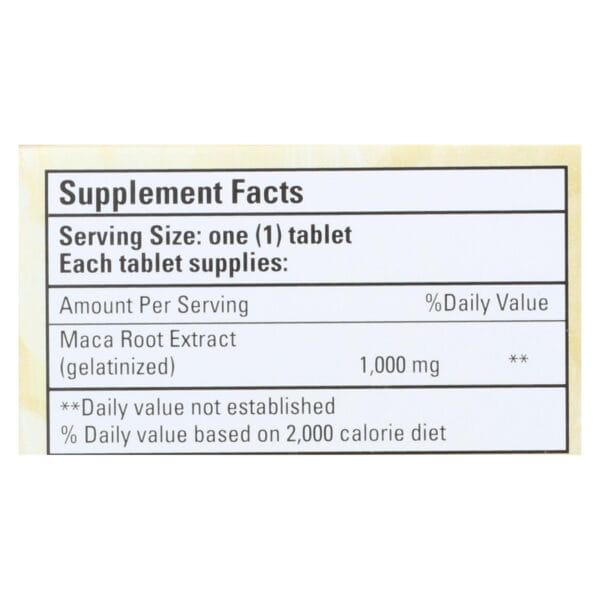 Bio Nutrition - Maca-Max - 1000 mg - 30 Tablets - Image 2