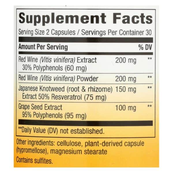 Nature's Way - Resveratrol - 60 Vegetarian Capsules - Image 2