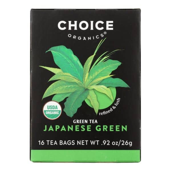 Choice Organic Teas Premium Japanese Green Tea - 16 Tea Bags - Case of 6