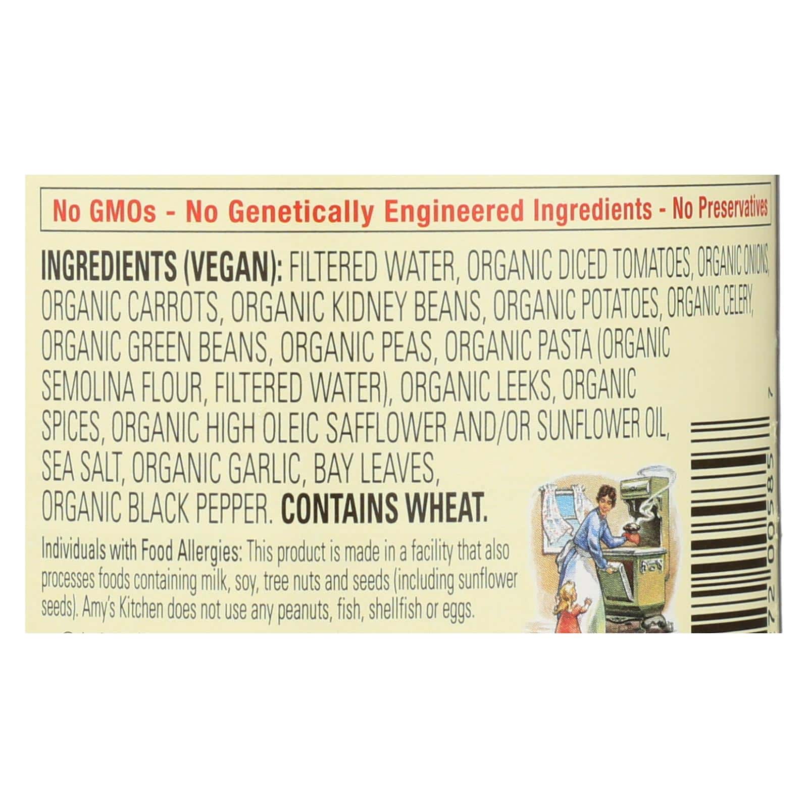 Amy's - Organic Low Sodium Minestrone Soup - Case of 12 - 14.1 oz - Image 2