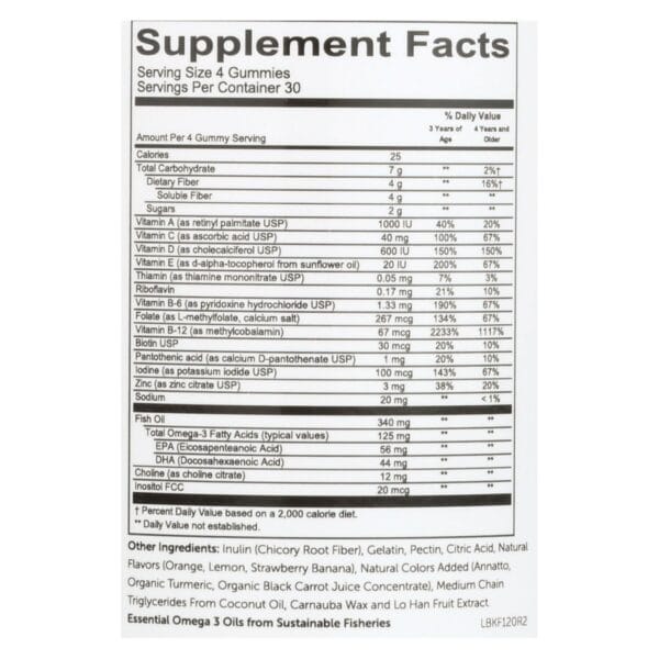 SmartyPants Multivitamin - Kids Complete and Fiber Gummy - 120 count - Image 2