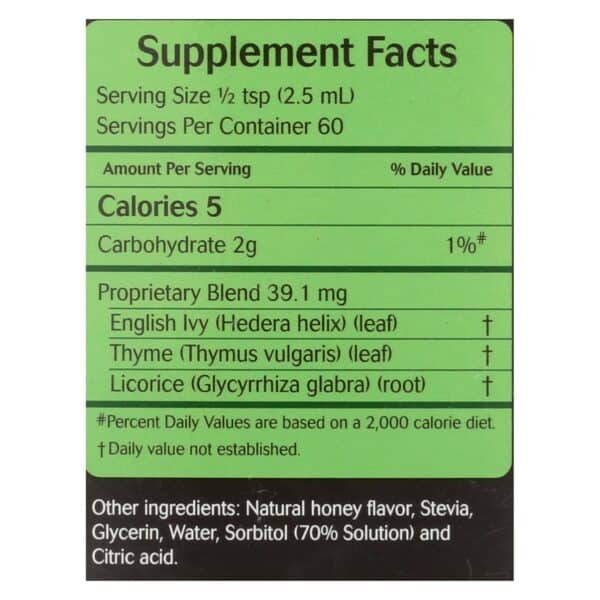 Herbion Naturals Sugar Free Ivy Leaf Syrup With Thyme Dietary Supplement  - 1 Each - 5 OZ