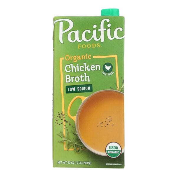 Pacific Natural Foods Free Range Chicken Broth - Low Sodium - Case of 12 - 32 Fl oz. - Image 2