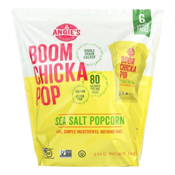 Angie's Kettle Corn Popcorn - Boomchickapop - Sea Salt - Case of 4 - 6/.6 oz - Image 2