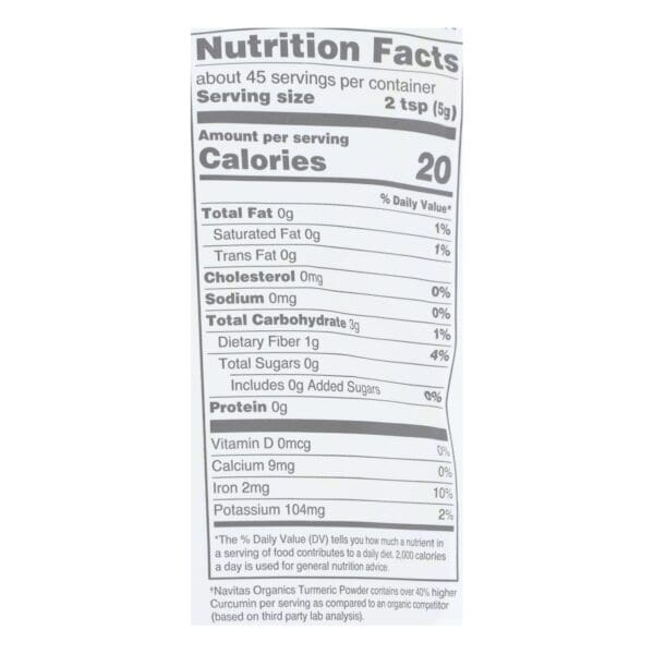 Navitas Organics Turmeric Powder  - Case of 6 - 8 OZ - Image 2