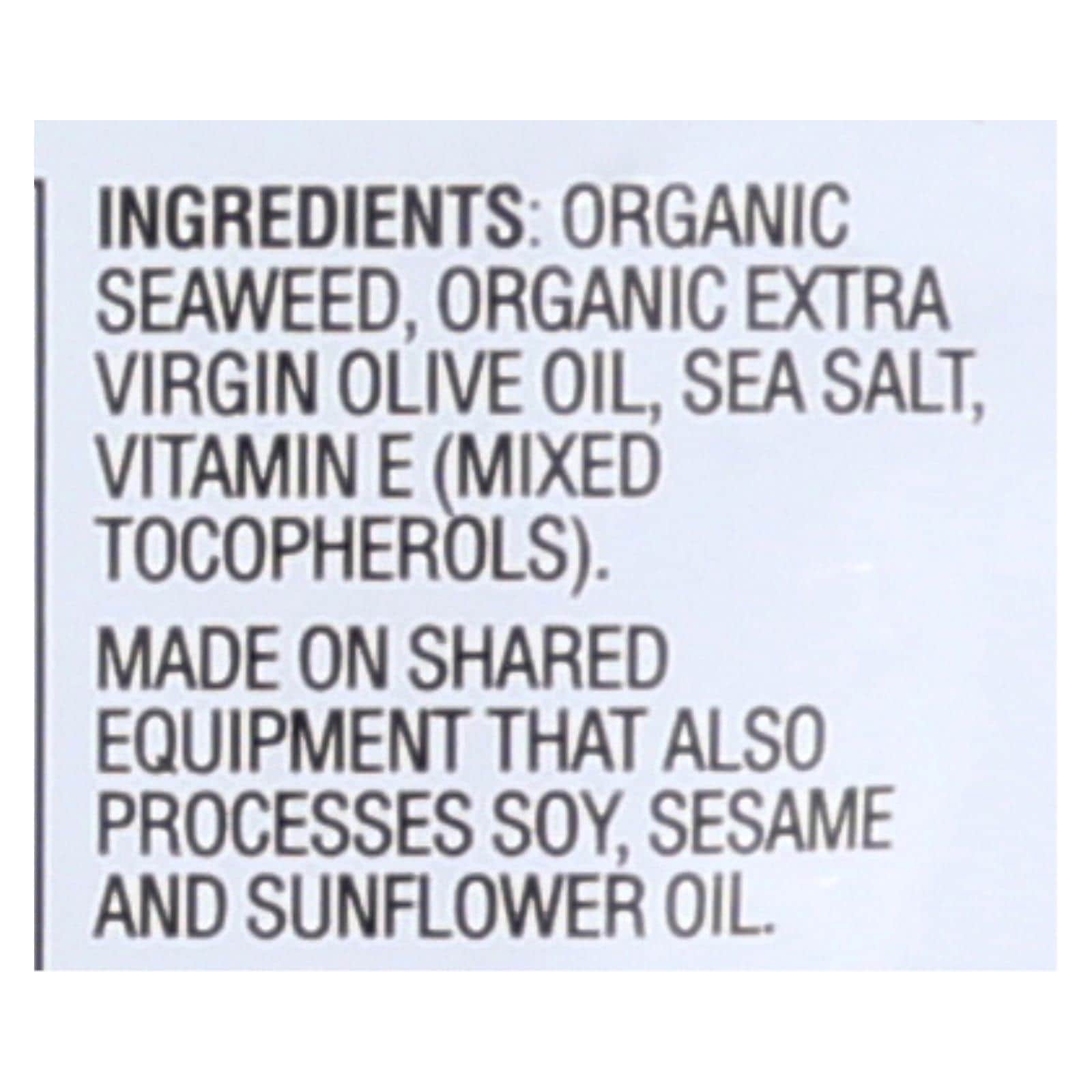 Gimme Seaweed Snacks Seaweed Snack - Organic - Extra Virgin Olive Oil - Case of 12 - .35 oz - Image 2